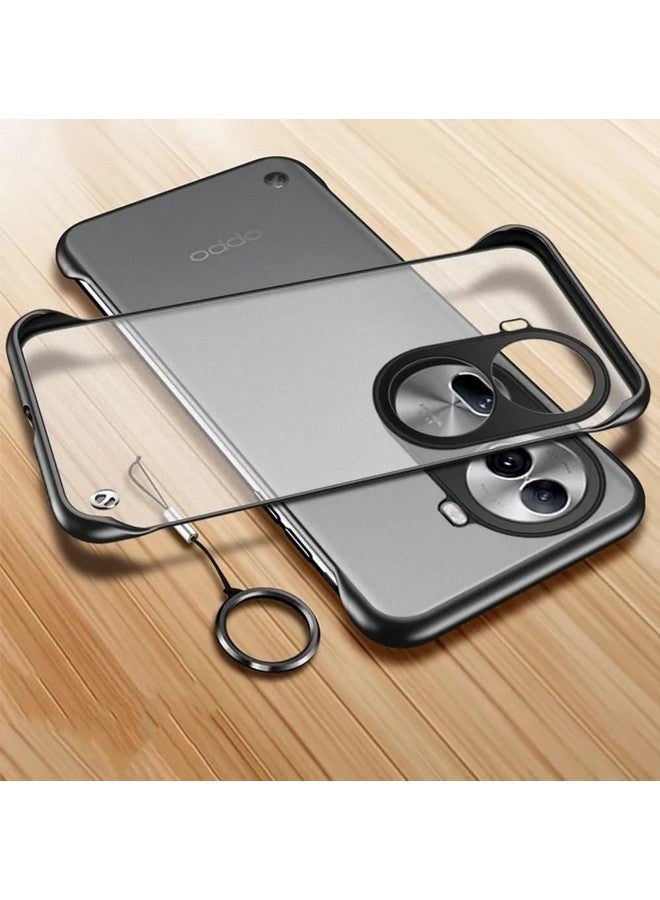 Realcase غطاء خلفي REALCASE لأوبو رينو 11 برو 5G | غلاف مات أنيق بدون إطار | غلاف خلفي ناعم من TPU مقاوم للصدمات لجهاز رينو 11 برو 5G (أسود) - Image 1