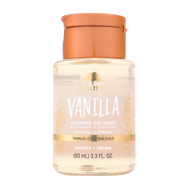 Tree Hut Vanilla Foaming Gel Wash Hydrating Body Wash Travel Size 33oz - Image 1