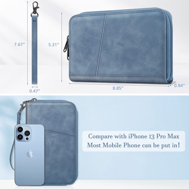 Fintie Fintie Family Passport Holder Wallet, RFID Blocking Travel Document Organizer Clutch Bag Credit Cards Case Cover for Women Men  - Image 4