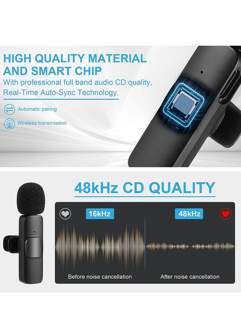 Wireless Lavalier Microphone for Type-C Phone, Plug-Play Wireless Mic with 2 Microphone for USB-C Android Phone Video Recording, Interview, Vlog, Auto Sync and Noise Reduction - Image 4