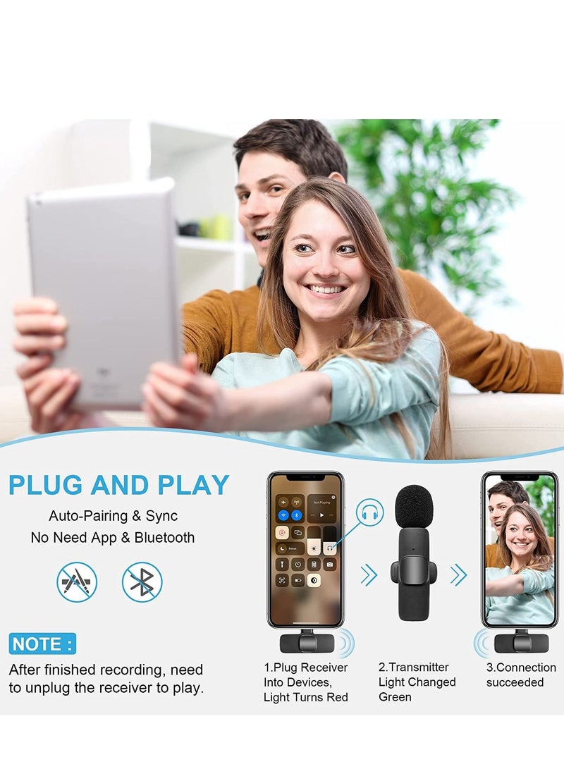 Wireless Lavalier Microphone for Type-C Phone, Plug-Play Wireless Mic with 2 Microphone for USB-C Android Phone Video Recording, Interview, Vlog, Auto Sync and Noise Reduction - Image 2