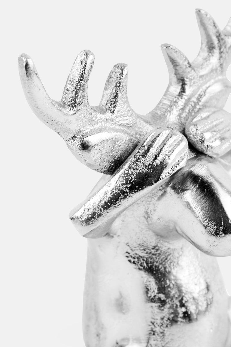Boltze Aluminum Elcho Figurine Deer, Silver - Image 3