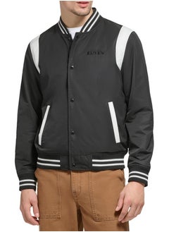 Levi's Men's Colorblock Varsity Bomber Jacket, Black Racer Stripe, Large