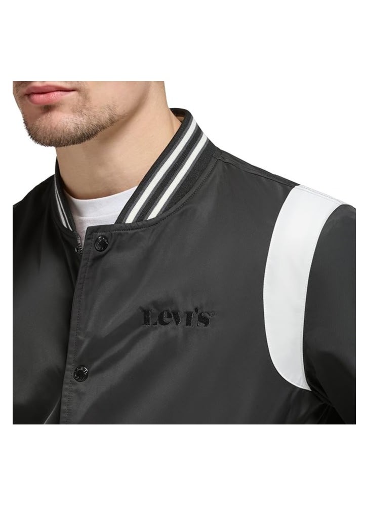 Levi's - Levi's Men's Colorblock Varsity Bomber Jacket, Black Racer Stripe, Large - Image 1