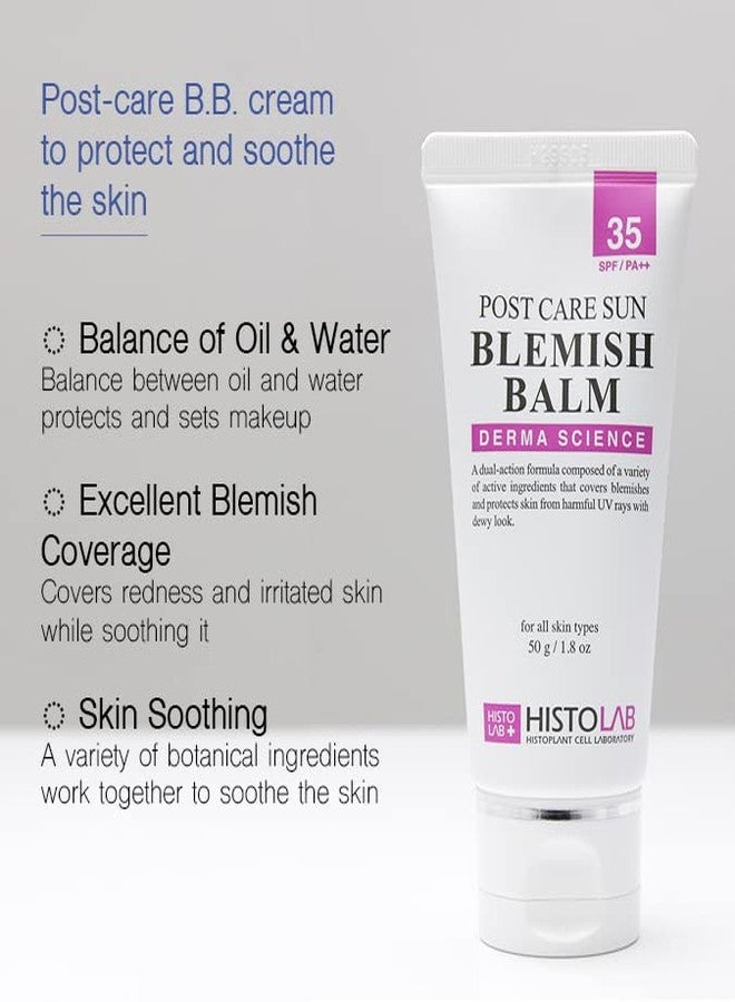 HISTOLAB Post Care Sun Blemish Balm SPF 35 PA++ – One Shade BB Cream Tinted Sunscreen, Korean K-Beauty Tone-Adapting Coverage for Post-Laser & Everyday Wear, Lightweight - Image 3
