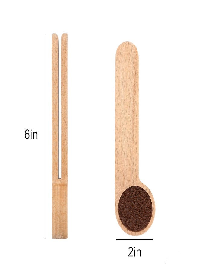 YIDADA Wood Coffee Scoop with Bag Clip, Measuring Tea Coffee Bean Spoon Clip Gift for Coffee Lovers - Image 2