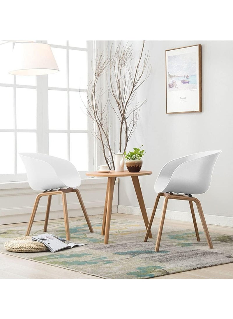 Neo Front Neo Front Lounge Chair with Solid Wood Base - White Dining Chair, Coffee Chair, PP Meeting Chair, Stylish Lounge Seating TC-Y106B-M White  - Image 1