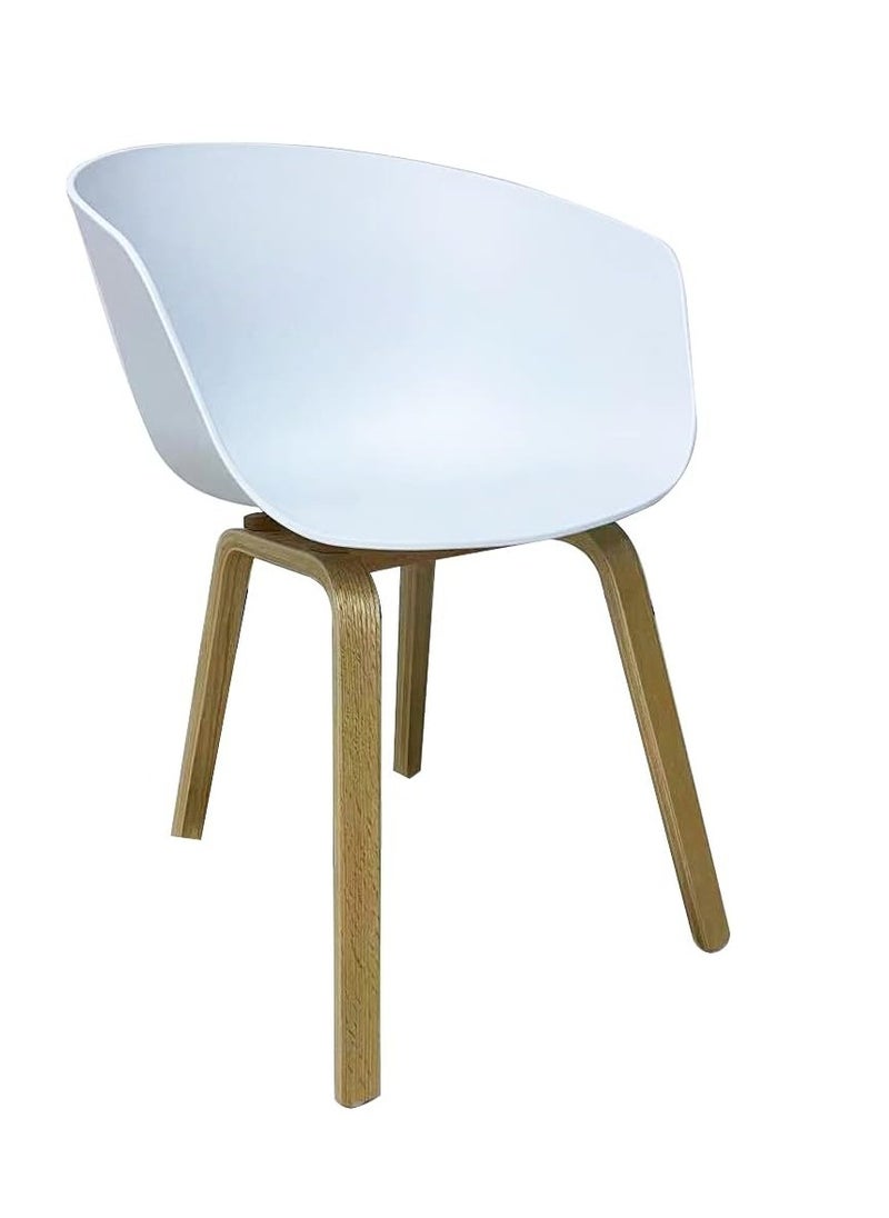 Neo Front Neo Front Lounge Chair with Solid Wood Base - White Dining Chair, Coffee Chair, PP Meeting Chair, Stylish Lounge Seating TC-Y106B-M White  - Image 2