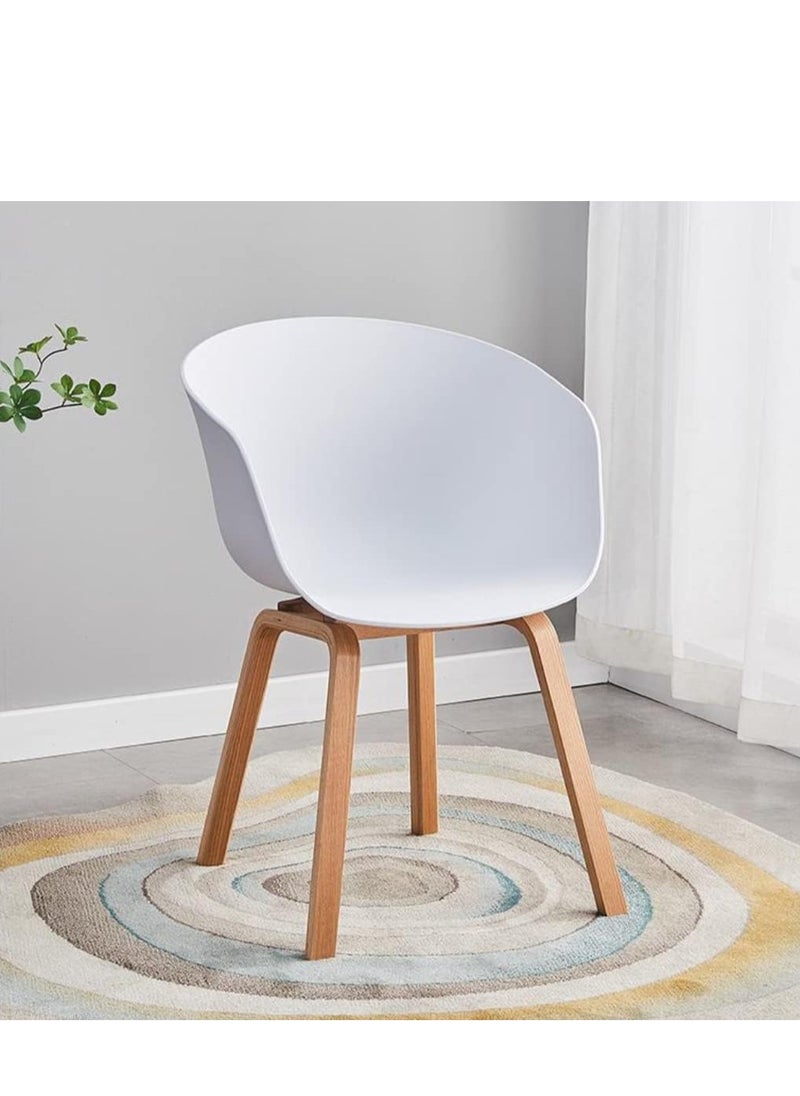 Neo Front Neo Front Lounge Chair with Solid Wood Base - White Dining Chair, Coffee Chair, PP Meeting Chair, Stylish Lounge Seating TC-Y106B-M White  - Image 3