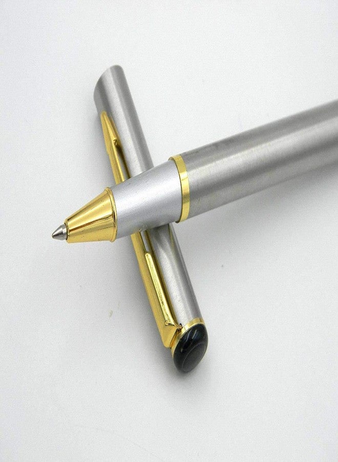 BAOER 801 Rollerball Pen - Stainless Steel with Gold Trim (Ink Colour Assorted) - Image 4