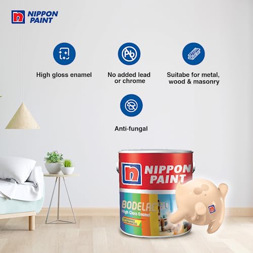 Nippon Paint Synthetic Bodelac Enamel (M) (1 L, Golden Brown, Pack Of 1) - Image 2
