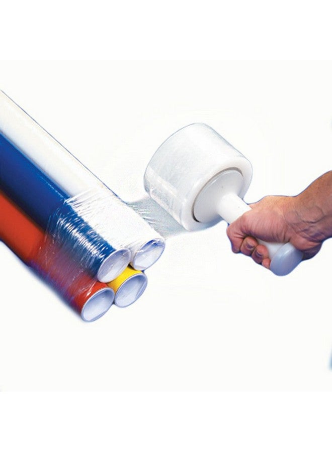 Aviditi 3" X 650' Bundling Stretch Film, Clear, 100 Gauge, Includes 1 Plastic Dispenser, Stretch Wrap For Moving And Shipping, 4 Rolls