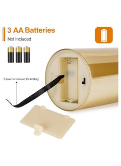 بيوينتي 3Pcs Led Flameless Candles, Gold Warm Light Battery Operated Flickering Candles with Remote Control, Battery Candles Indoor Home Decor, 4 in, 5 in, 6 in  - Image 3