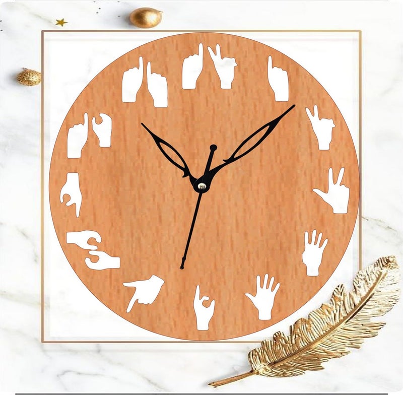 ADK Trendy Roman Wooden Clock Wood Carving MDF Design Wall Clock Perfect for Office Classroom Bedroom Living Room Kitchen RestaurantHotel etc 56 - Image 2