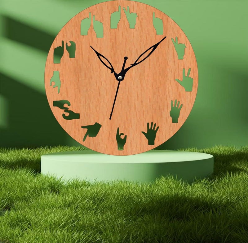 ADK Trendy Roman Wooden Clock Wood Carving MDF Design Wall Clock Perfect for Office Classroom Bedroom Living Room Kitchen RestaurantHotel etc 56 - Image 3