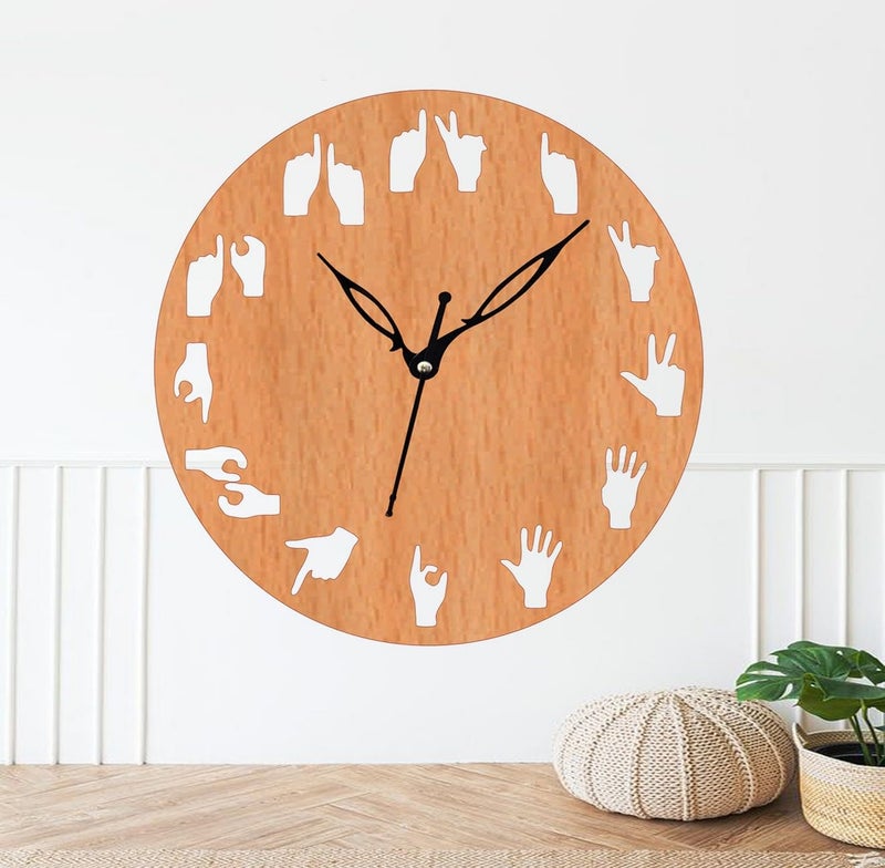 ADK Trendy Roman Wooden Clock Wood Carving MDF Design Wall Clock Perfect for Office Classroom Bedroom Living Room Kitchen RestaurantHotel etc 56 - Image 5