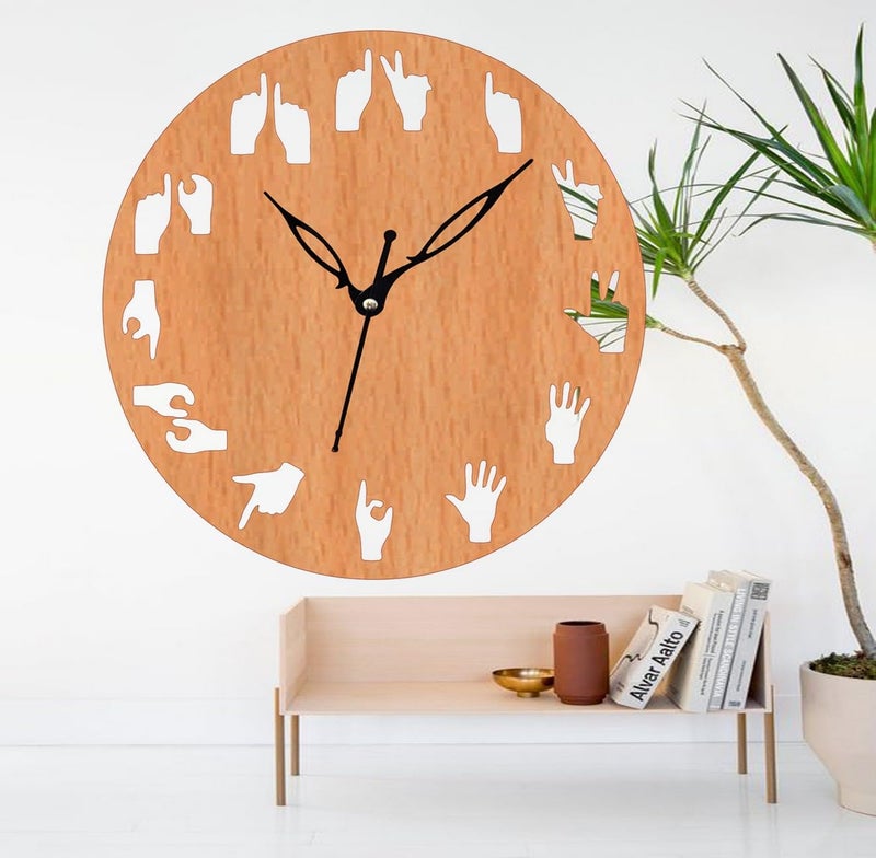 ADK Trendy Roman Wooden Clock Wood Carving MDF Design Wall Clock Perfect for Office Classroom Bedroom Living Room Kitchen RestaurantHotel etc 56 - Image 4