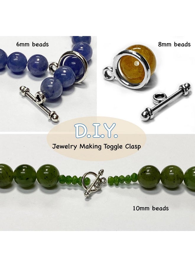 Heather's CF - Silver Toggle Clasps For Jewelry Making Kit Necklace Clasp Small Jewelry Clasp Necklace Clasps And Closures Multiple Bracelet Clasps And Closures Bulk Jewelry Clasps And Closures 130 Sets - Image 1