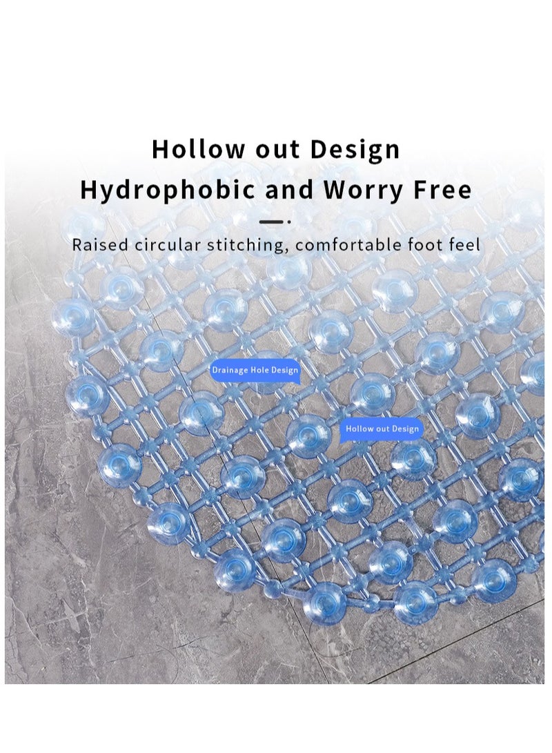 2 Pack PVC Anti-skid Bath Mats Soft Shower Mat Massage Mat with Suction Cup Non-slip Bathtub Mat Bathroom Accessories - Image 2