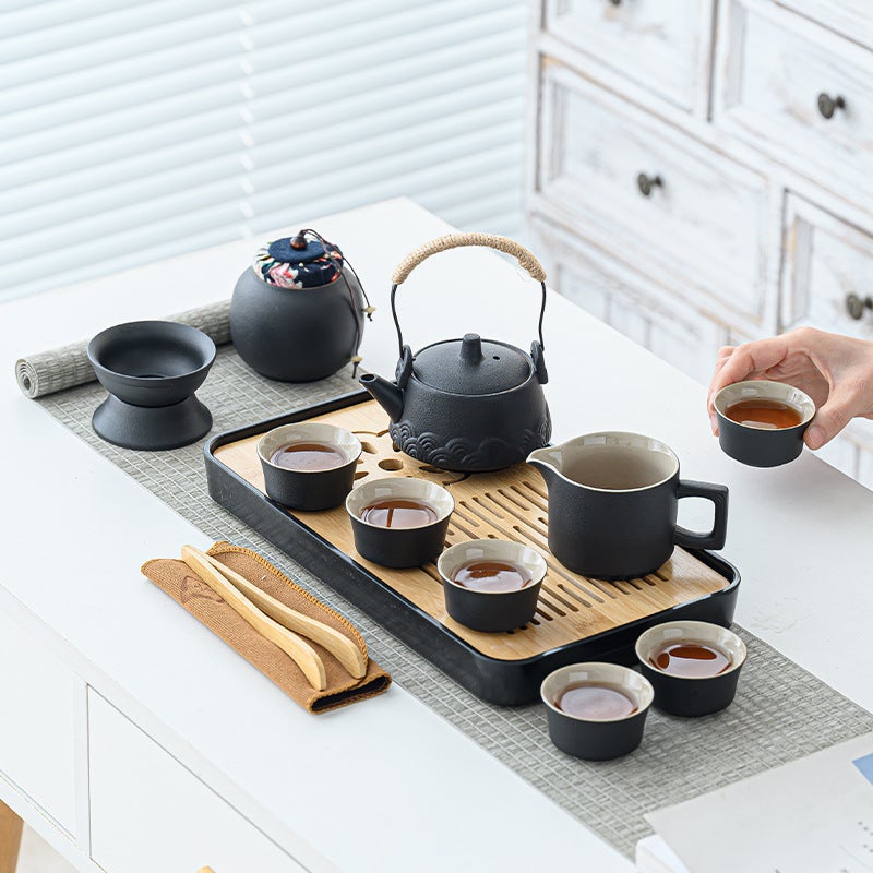 Travel Tea Set Suit Tea Tray Home Kung Fu Tea Cup Outdoor Portable Teapot Ceramic Business Gift - Image 5