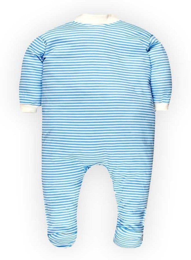 TiniBerry Baby Long Sleeve Cotton Full Body Sleep Suit, Romper for Boys and Girls Set of 3 (0-3 Months, Light Blue) - Image 5