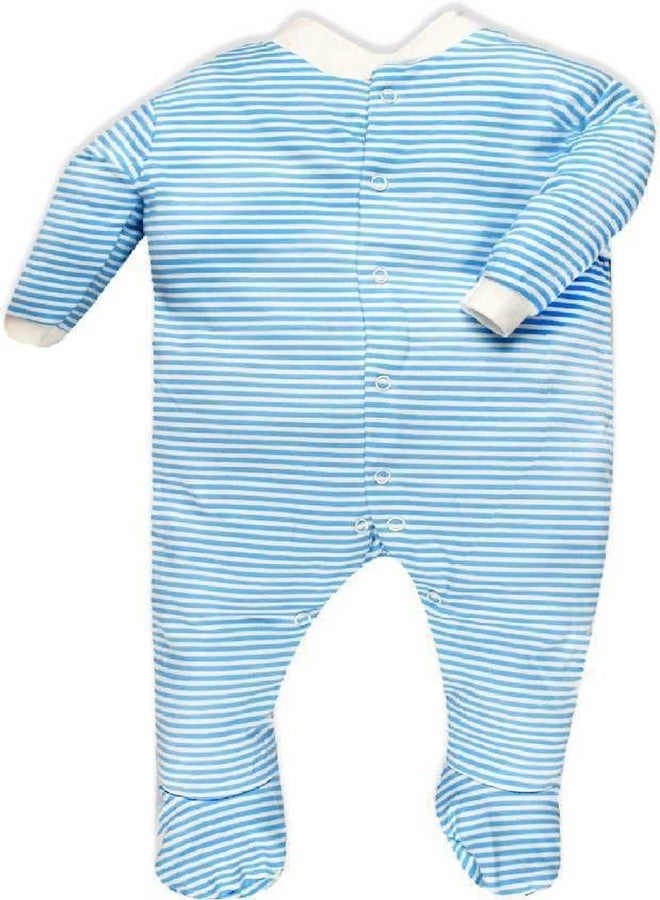 TiniBerry Baby Long Sleeve Cotton Full Body Sleep Suit, Romper for Boys and Girls Set of 3 (0-3 Months, Light Blue) - Image 3