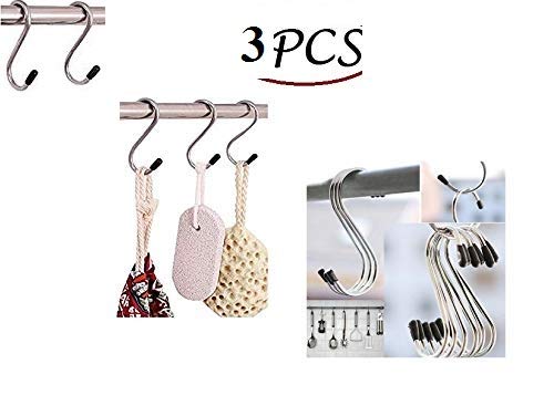 KAAS Stainless Steel Thick S Shape Heavy Duty Type S Hook Hanger Hooks Organizer for Hanging Accessories Pack of 3Size 12cm - Image 1