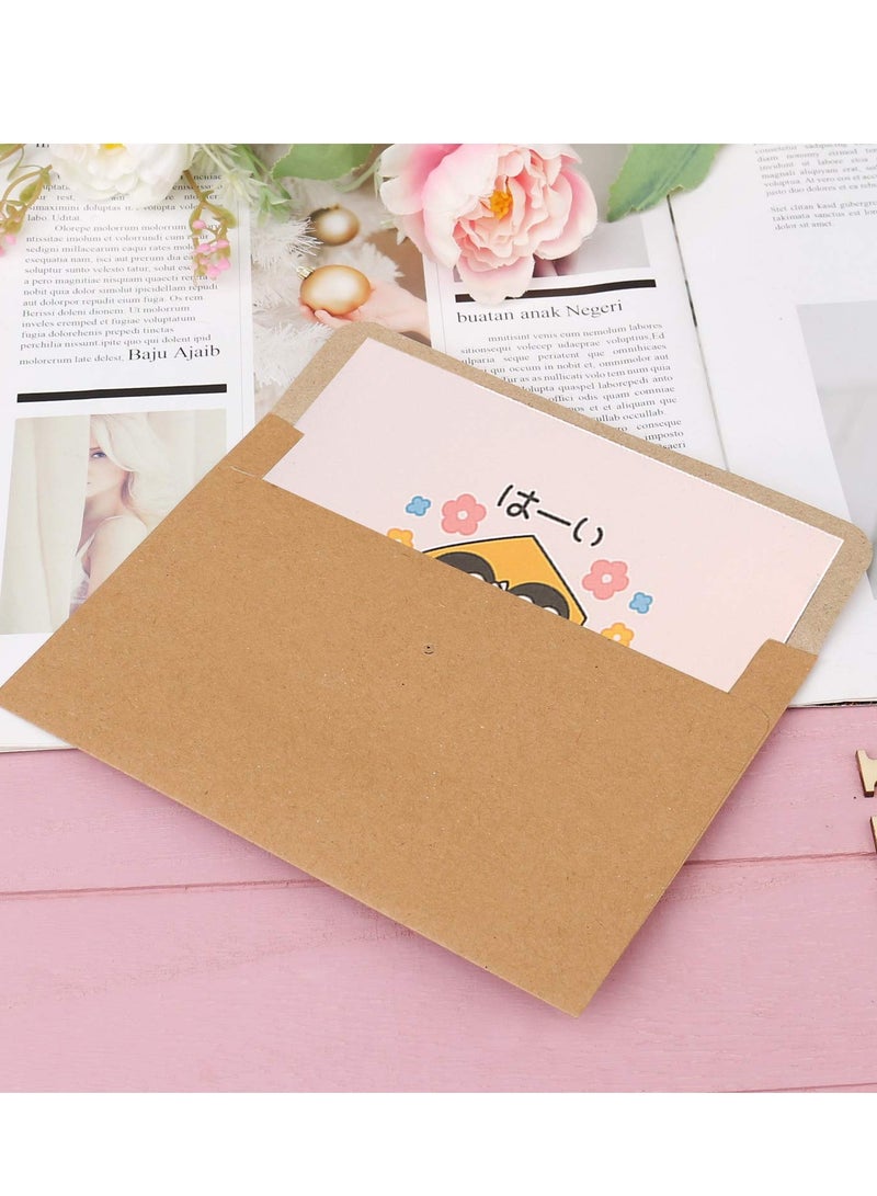 Zikra 50 Pack of Envelopes with Ribbon Kraft Paper Envelope Bags for Invitations, Wedding Parties, Valentine'S Day, Thanksgiving Vintage Envelopes - Image 5