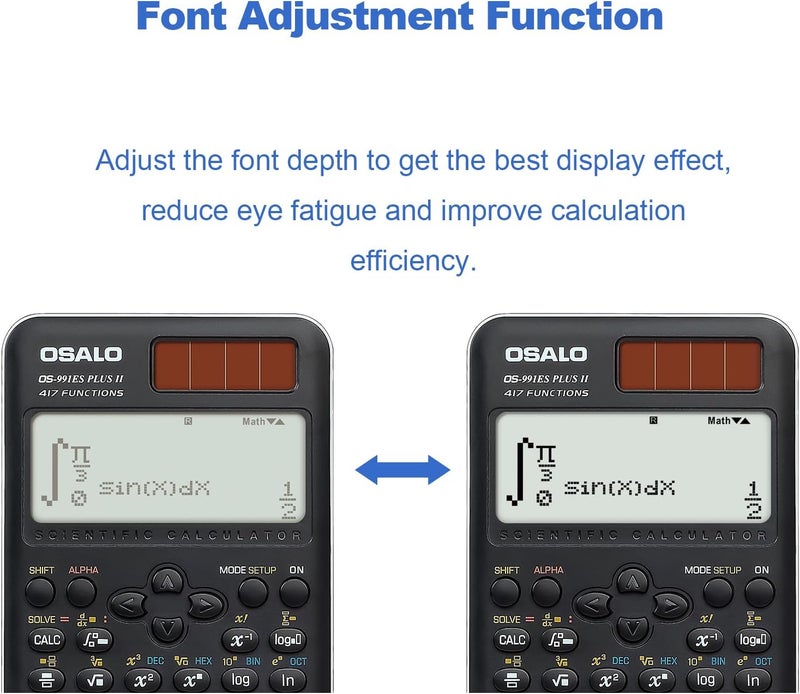 OSALO Scientific Calculator 417 Function 2 Line 10+2 Digits Written Display Solar And Battery Calculators For Students Secondary School College (Os 991Es Plus 2Nd Edition) - Image 4