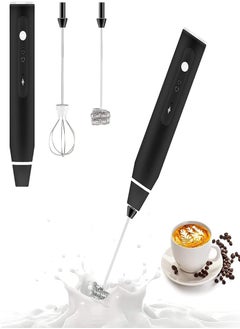Generic Manual Milk Frother, USB Rechargeable Electric Milk Frother, 2 Different Stainless Steel Whisks, 3 Adjustable Levels, Very Suitable for Bulletproof Coffee, Latte, Capache  - Image 1