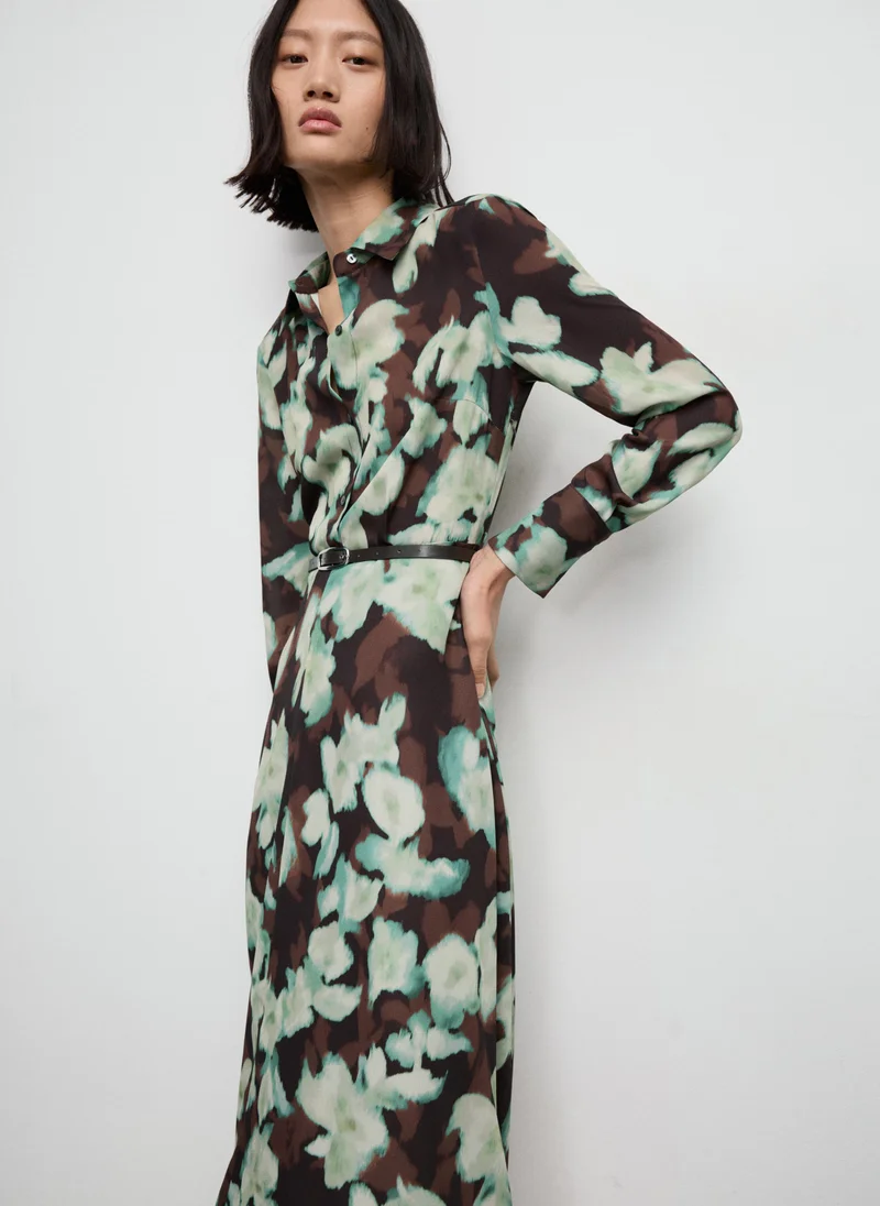 MANGO Printed shirt dress with belt