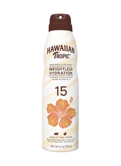 Hawaiian Tropic Weightless Hydration Clear Spray Spf 15 170Gm (6Oz)  - Image 1
