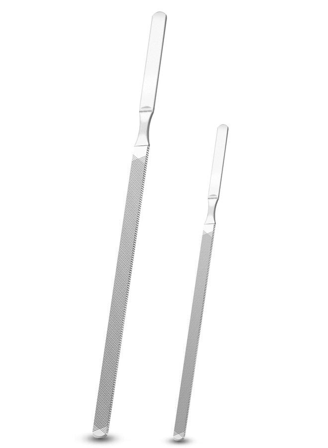 GigaGround Toenail Files for Thick Nails, 4 Sides Heavy Duty Toe Nail File for Thick Toenails, Stainless Steel 5.2"/7” Long Filer for Men Women Seniors Dogs, Metal Fingernail Filing Durable Nail Care Tool - Image 1