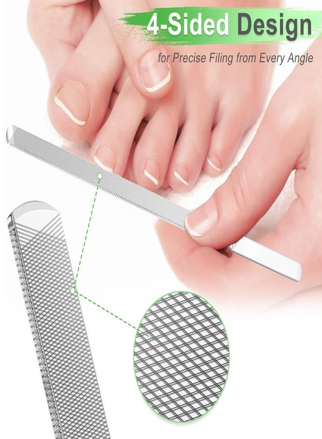 GigaGround Toenail Files for Thick Nails, 4 Sides Heavy Duty Toe Nail File for Thick Toenails, Stainless Steel 5.2"/7” Long Filer for Men Women Seniors Dogs, Metal Fingernail Filing Durable Nail Care Tool - Image 5