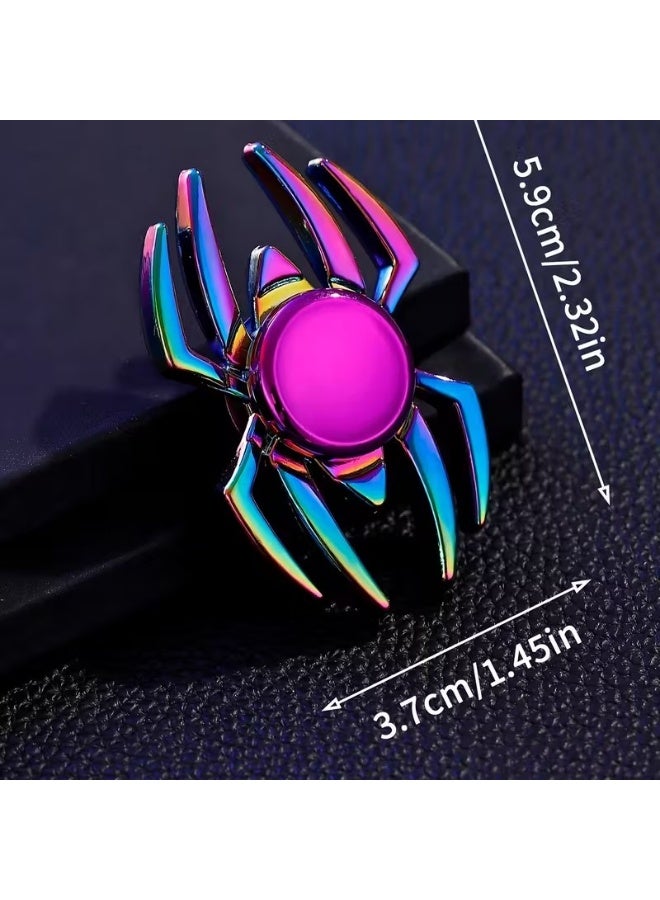 Goolsky Colorful Spider-Shaped Metal Spinner Toy for Youngsters Ages 3-6 - Durable Sensory Fidget Toy with Iridescent Finish - Ideal for Relax, Party Favors, Birthday Gifts & Educational Prizes, Kid Toys - Image 3