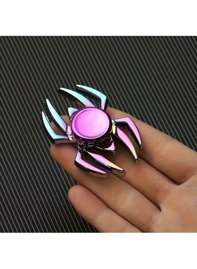 Goolsky Colorful Spider-Shaped Metal Spinner Toy for Youngsters Ages 3-6 - Durable Sensory Fidget Toy with Iridescent Finish - Ideal for Relax, Party Favors, Birthday Gifts & Educational Prizes, Kid Toys - Image 1