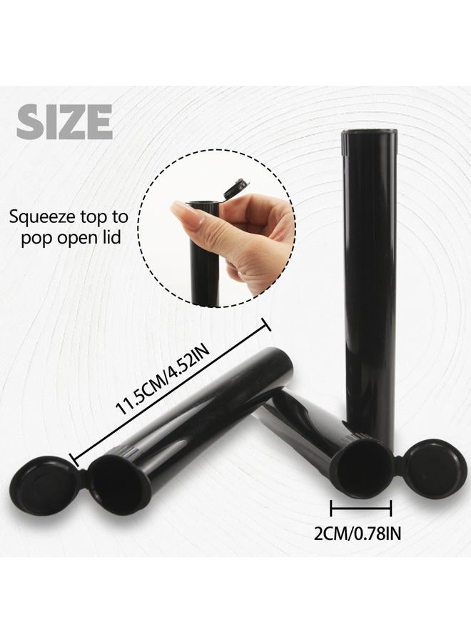 BOROLA 116mm 16pcs Waterproof Smell-Proof Cigarette Storage Tubes Squeeze Bottles with Caps Airtight Sealing Plastic Container Protect Pre-Roll Cigarettes Cigarillos (Black) - Image 2