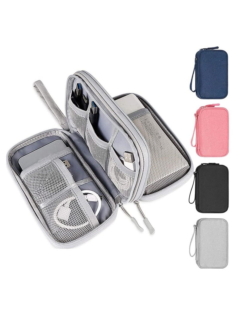 Mmmon Electronic Organizer,Travel Cable Organizer Bag Pouch Electronic Accessories Carry Case Portable Waterproof Storage Bag for Cable,Cord,Charger,Phone,USB,Hard Drive,SD Card,Earphone(Grey)  - Image 2