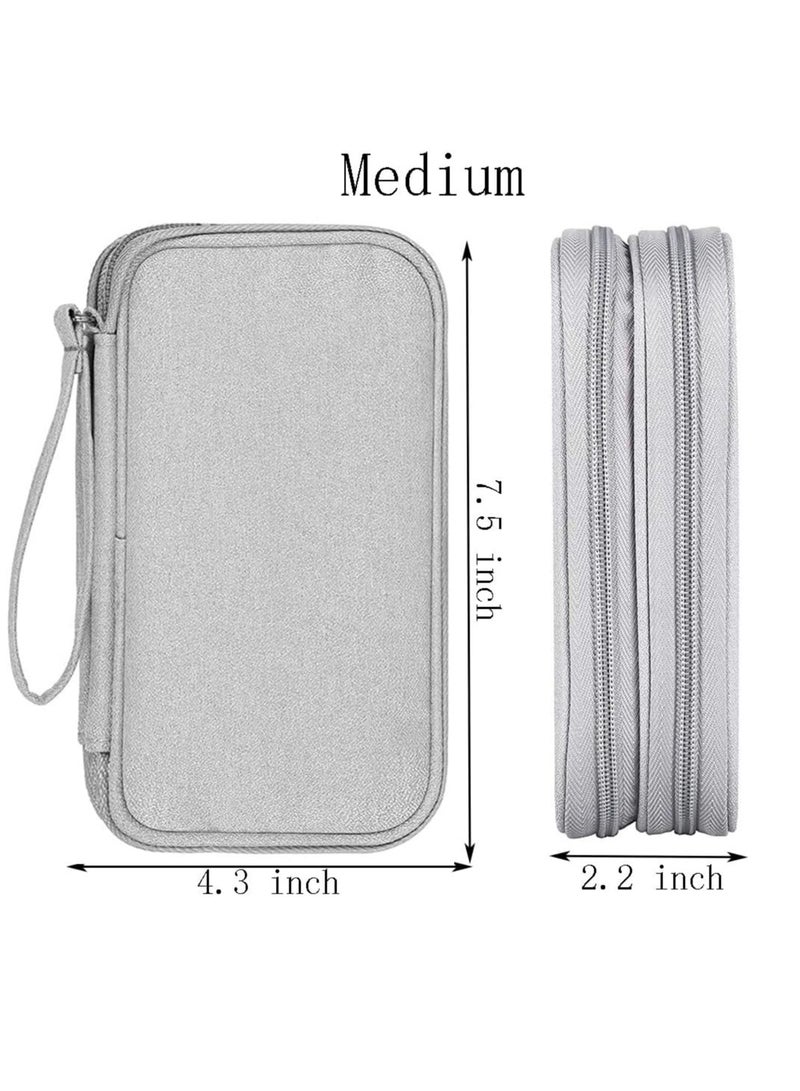 Mmmon Electronic Organizer,Travel Cable Organizer Bag Pouch Electronic Accessories Carry Case Portable Waterproof Storage Bag for Cable,Cord,Charger,Phone,USB,Hard Drive,SD Card,Earphone(Grey)  - Image 3