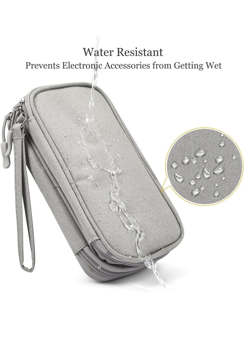 Mmmon Electronic Organizer,Travel Cable Organizer Bag Pouch Electronic Accessories Carry Case Portable Waterproof Storage Bag for Cable,Cord,Charger,Phone,USB,Hard Drive,SD Card,Earphone(Grey)  - Image 4