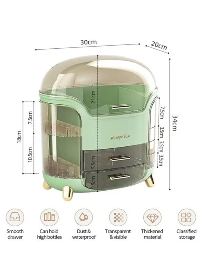 Large Makeup Organizer with Clear Cover – Multi-Purpose Cosmetic & Skincare Storage Box for Bedroom, Vanity & Bathroom - Image 3