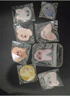 NIBEMINENT 8-Piece Stray Kids SKZOO Phone Holder Cartoon Acrylic Airbag Retractable Phone Stand  - Image 2
