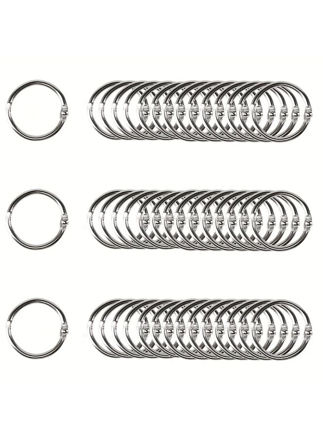 28 Pcs Stainless Steel Binder Rings 1 Inch Loose Leaf Clip Rings For Flash Cards Index Cards Keys Durable Easy To Use Organization Essentials Binder Accessories Key Organizer Polished Finish - Image 1