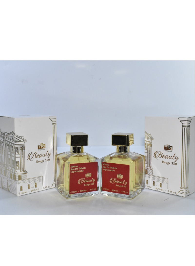 تي أر آي 2 قطع عطر تي أر آي بيوتي روج 550 100 مل - Image 1