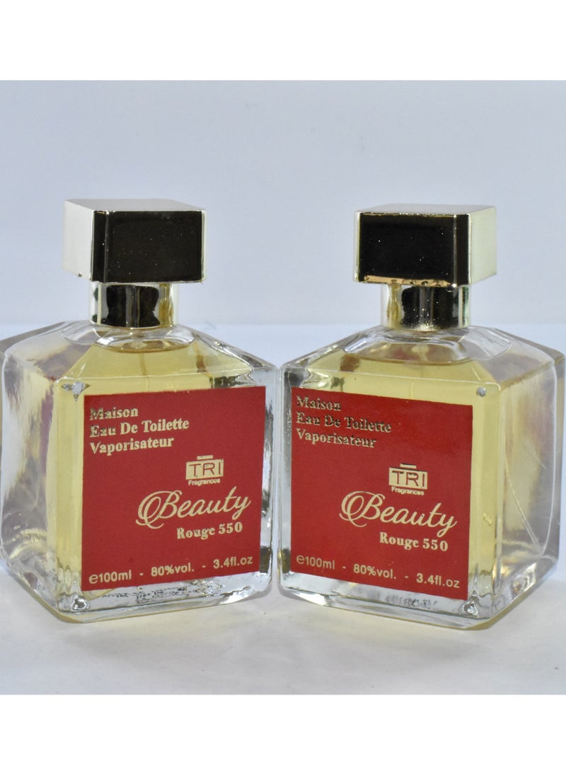 تي أر آي 2 قطع عطر تي أر آي بيوتي روج 550 100 مل - Image 2