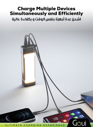 بنك طاقة تورش بقدرة 20,000mAh مع مصباح يدوي مدمج – شاحن محمول عالي السعة لشحن الأجهزة في نفس الوقت، متوافق مع الهواتف الذكية، والأجهزة اللوحية، وأجهزة GPS، وأجهزة البلوتوث، والمزيد – تصميم مريح ومدمج للطاقة أثناء التنقل في أي وقت وأي مكان 20000 mAh - view 4