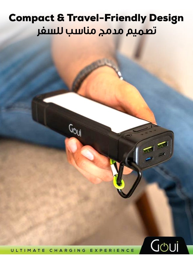 جوي بنك طاقة تورش بقدرة 20,000mAh مع مصباح يدوي مدمج – شاحن محمول عالي السعة لشحن الأجهزة في نفس الوقت، متوافق مع الهواتف الذكية، والأجهزة اللوحية، وأجهزة GPS، وأجهزة البلوتوث، والمزيد – تصميم مريح ومدمج للطاقة أثناء التنقل في أي وقت وأي مكان 20000 mAh - Image 3