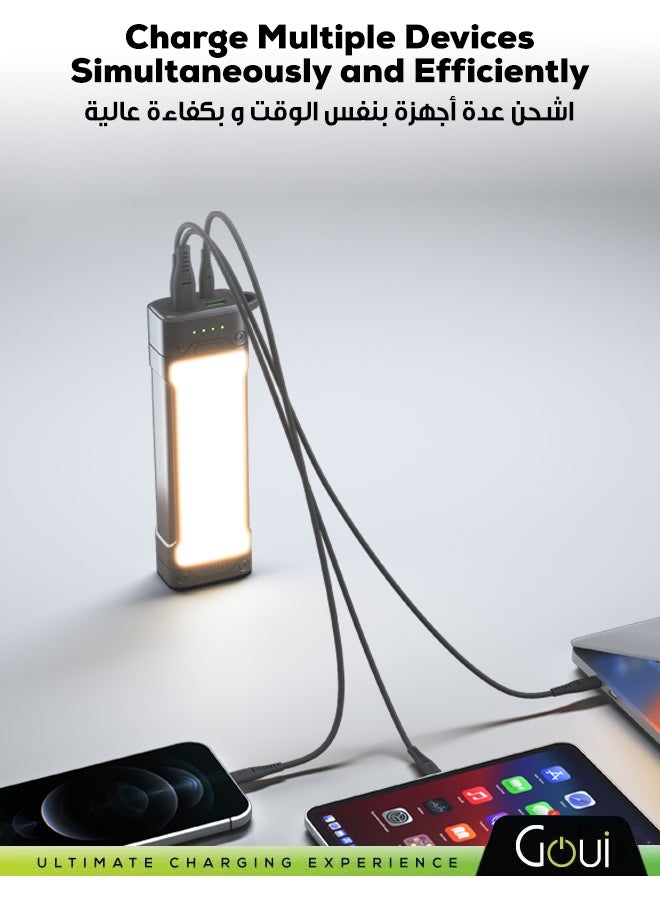 جوي بنك طاقة تورش بقدرة 20,000mAh مع مصباح يدوي مدمج – شاحن محمول عالي السعة لشحن الأجهزة في نفس الوقت، متوافق مع الهواتف الذكية، والأجهزة اللوحية، وأجهزة GPS، وأجهزة البلوتوث، والمزيد – تصميم مريح ومدمج للطاقة أثناء التنقل في أي وقت وأي مكان 20000 mAh - Image 2