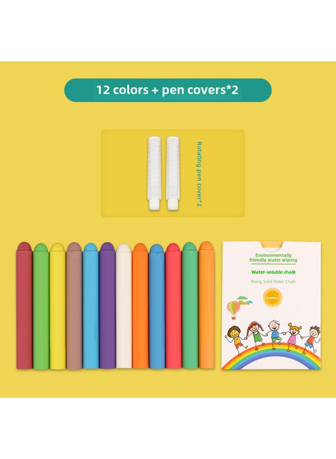 Colorful Water-soluble Chalk Non-dirty Hand Dust-free Chalk Children Graffiti Teacher Class Chalk Color Dust-free - Image 1
