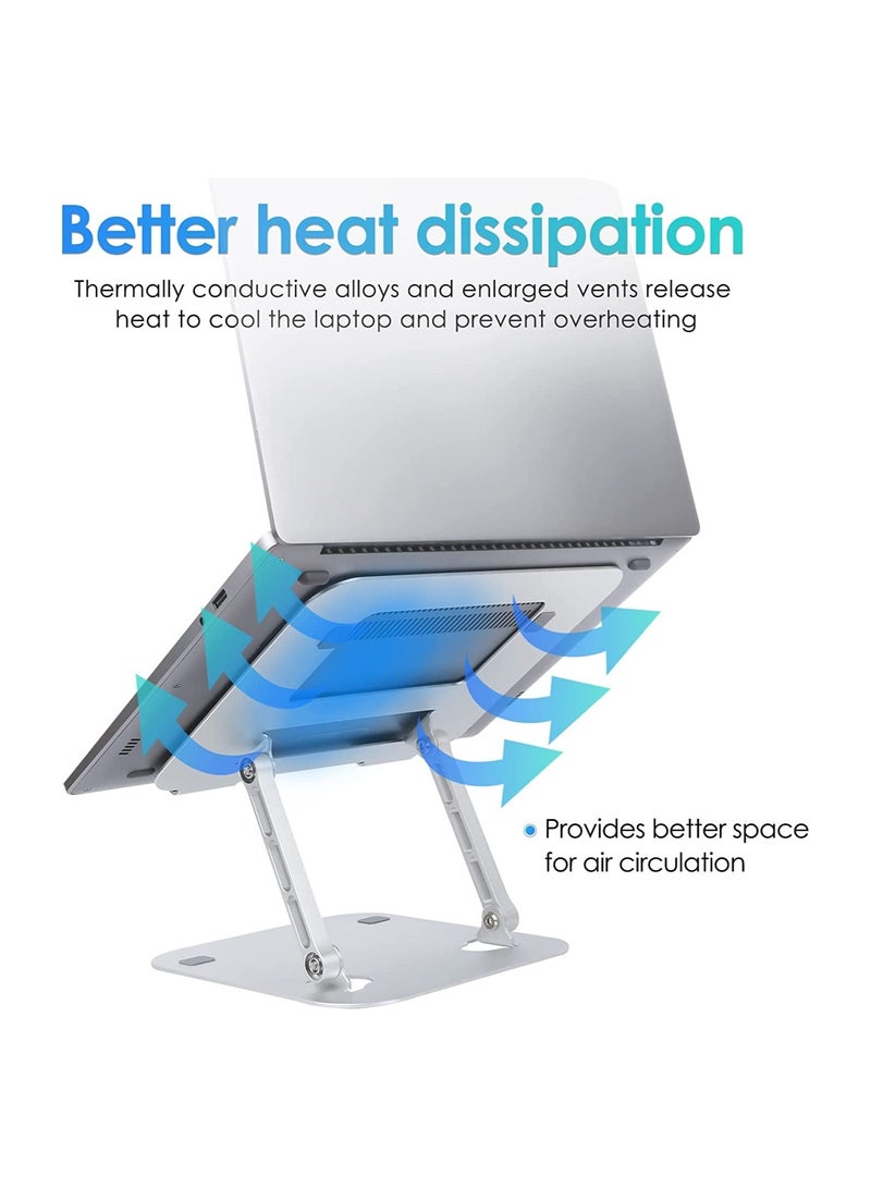 Adjustable Laptop Stand, Ergonomic Aluminum Laptop Mount Stand, Notebook Holder Stand with Heat-Vent, Computer Stand Notebook Aluminum Stand Desk for Laptop Upto - Image 4